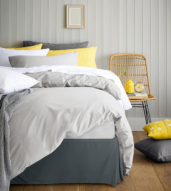 Utopia Bedding Full Bed Skirt - Soft Quadruple Pleated Ruffle - Easy Fit with 16 Inch Tailored Drop - Hotel Quality, Shrinkage and Fade Resistant (Full, Grey)