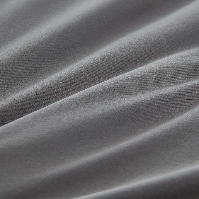 CLOTHKNOW Dark Grey Full Size Comforter Set Gray Bedding Comforter Sets Soft Men Boys Comforter with 2 x Pillow Cases