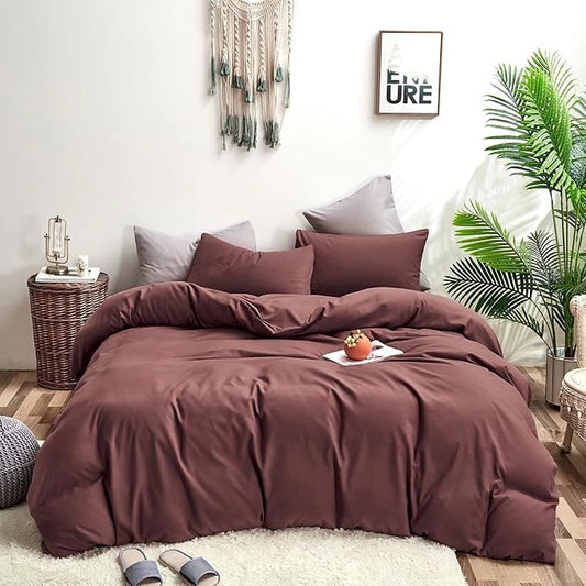 Houseri Brick Red Comforter Set King Brick Color Dark Purple Bedding Sets King Size Women Plum Vintage Comforter Blackish Red Bedding Men Soft Aubergine Comforter Brown Red Bed Quilt Blanket King