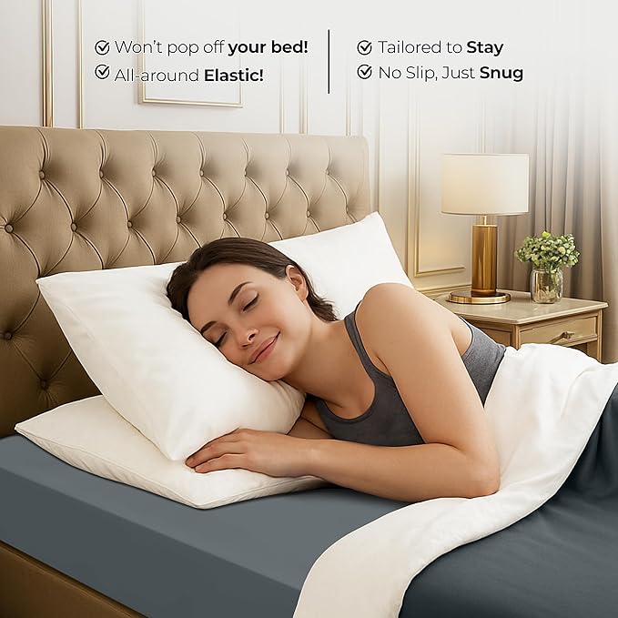 Utopia Bedding Twin XL Fitted Sheet - Bottom Sheet - Deep Pocket - Soft Microfiber - Shrinkage and Fade Resistant - Easy Care -1 Fitted Sheet Only (Grey)