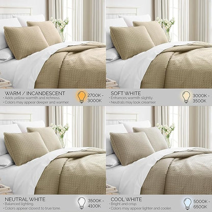 Southshore Fine Living, Inc. Full/Queen Quilt Set with 2 Matching Pillow Shams, Lightweight Full Size Quilt Coverlet, Easy Care, Machine Washable Queen Size Bedspread, Taupe
