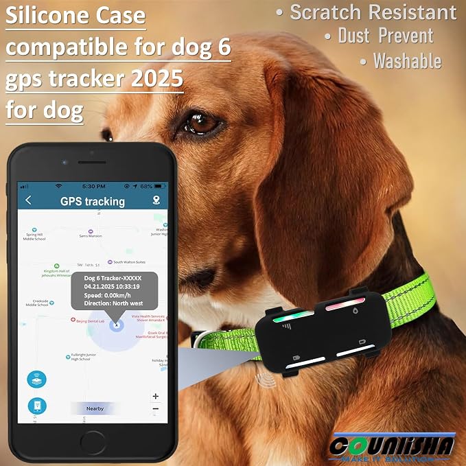 2 Pack Silicone Holder for Tractive GPS Dog Tracker (2025) for pet Collar | durable rubber cover,secure durable case compatible for tractive dog 6 finder tag for necklace (black,green)
