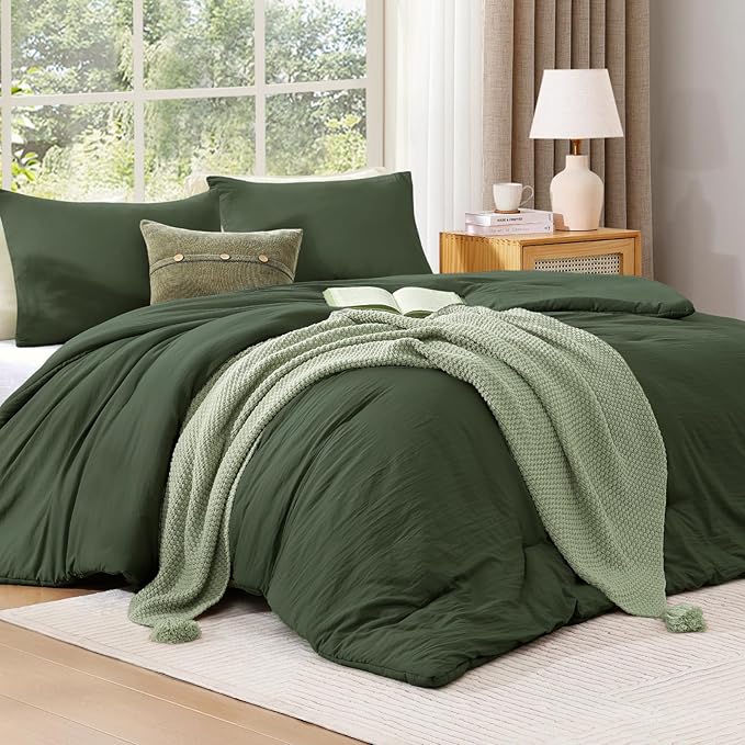 WRENSONGE Twin/Twin XL Comforter Set - 2 Pieces Deep Forest Comforter Prewashed Soft Lightweight for All Seasons,Fluffy Down Alternative Twin XL Comforter with 1 Pillow Sham