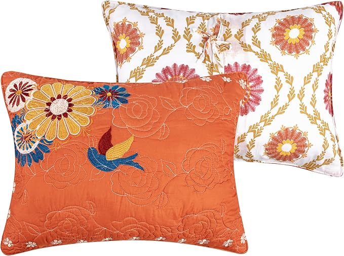 Greenland Home Barefoot Bungalow Topanga Quilted Bedspread Set, 3-Piece Jumbo King, Multi