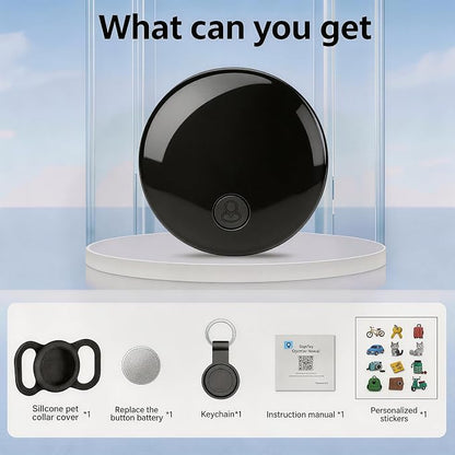 GPS Tracker for Dogs & Cats, No Monthly Fee, No SIM Card, Real-Time Positioning & Smart Anti-Lost Alerts,Mini Waterproof Drop-Proof Pet Tracker,Long Battery Life,for iOS Find My【Apple MFi Certified】 ﻿