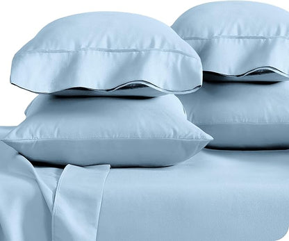 Bare Home Microfiber King Pillowcase Set of 4 - Light Blue, 20x40