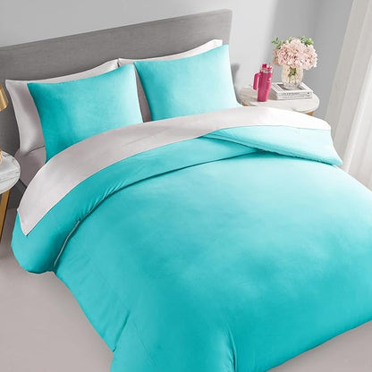 Juicy Couture Blue Crush Velour Full/Queen Comforter Set - 3 Piece Luxury Bedding Ensemble