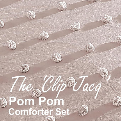 Swift Home Twin/Twin XL Blush Comforter Set - Decorative Tufted Pom Poms Bedding Set - 2 Pieces Bed Linen, 1 Comforter and 1 Pillow Sham