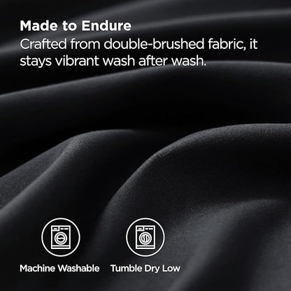 Bedsure Black Pillowcase Set - Queen Size (20x30 inches) Bed Pillow Cover - Brushed Microfiber, Wrinkle, Fade & Stain Resistant - Envelop Closure Pillow Case Set of 2