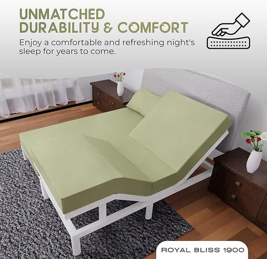 Split Queen Sheets - 5 Pcs Set for Adjustable Bed - Soft, Wrinkle-Resistant (Sage)