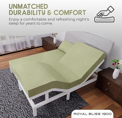 Split King Sheets Set with 2 Twin XL Fitted Sheet - 5 Piece Bedding - Wrinkle Free, Fade Resistant, Double Brushed Microfiber - Deep Pockets/Easy Fit (Sage)