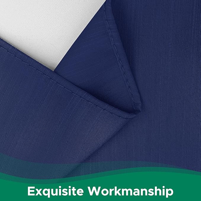 Biscaynebay Wrap Around Bed Skirts for Queen Beds 14" Drop, Navy Adjustable Elastic Dust Ruffles Easy Fit Wrinkle & Fade Resistant Silky Luxurious Fabric Solid Machine Washable