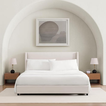 UGG Hedi Cali King Sheet Set 4-Piece Luxury Cooling Sheets Deep Pockets Premium Bedding with 2 Pillow Shams Hypoallergenic Machine Washable Soft Lightweight Bed Set for Bedroom, California King, White