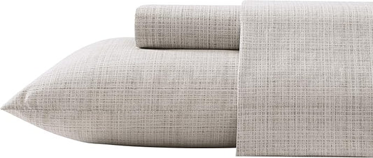 Tommy Bahama - King Sheets, Washed Percale Cotton Bedding Set, Soft & Breathable Bedroom Decor with Deep Pockets (Raffia Linen Beige, King)