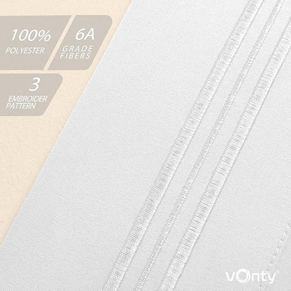 Vonty 2 Pack Queen Pillow Cases - 20x30 Inch, 1800 Thread Count Microfiber Pillowcases Queen Size White Pillow Cases Luxury & Soft Embroidered Bed Pillow Covers with Envelope Closure