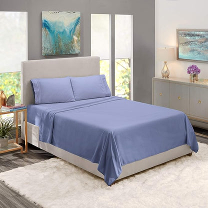Nestl California King Sheet Set - 1800 Ultra-Soft Microfiber Cal King Bed Sheets - Double Brushed - Deep Pockets - Easy Fit - 4 Piece Set - Bed Sheets (California King, Steel Blue)