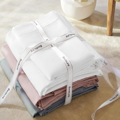 Bedsure Duvet Cover Queen Size - Moisture-Wicking, Silky Eucalyptus Lyocell Cotton Hybrid Comforter Cover Set for Hot Sleeper - GentleSoft™ and Breathable, Cooling Bedding Set, Bright White