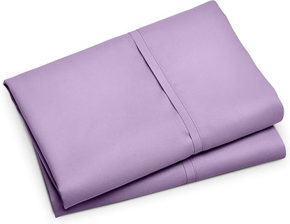 Bare Home Microfiber Pillow Cases - King Size Set of 2 - Cooling Pillowcases - Double Brushed - Lavender Pillowcases 2 Pack - Easy Care (King Pillowcase Set of 2, Lavender)