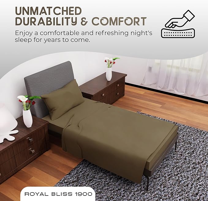 Twin Bedding - 3-Pcs Set - Deep Pockets - Cooling Twin Bed Sheets - Soft, Comfortable and Cozy Bed Sheets - Perfect for Any Bedroom (Taupe)