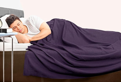 Utopia Bedding Plum 100% Cotton Blanket [Queen Size - 90x90 Inch] Lightweight, Soft and Breathable Thermal Blanket for All Seasons