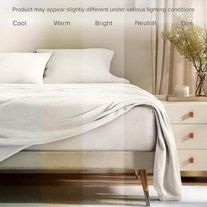 Bare Home Super Soft Fleece Sheet Set - Twin XL Size - Extra Plush Polar Fleece, No-Pilling Bed Sheets - All Season Cozy Warmth (Twin XL, Cream)