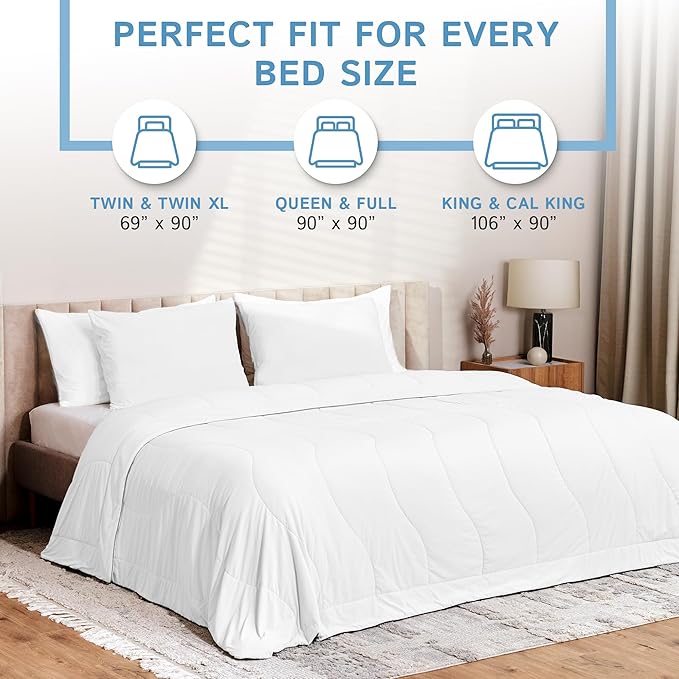 Four Seasons Essentials Cooling Comforter - King Size 106" x 90" - White