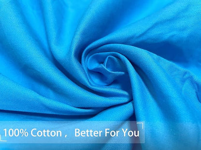 iMaylex Soft 100% Egyptian Cotton Zipper Closure Pillowcases, Cozy and Lightweight Pillow Case, Set of 2, Blue, Standard, 20" x 26"