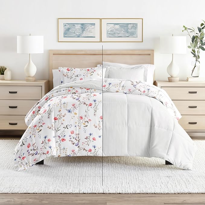 Linen Market Reversible Queen Size Comforter Set (3 Piece) - Soft and Lightweight Down Alternative Comforter Queen Set - This Includes Your Queen Comforter and 2 Pillow Shams