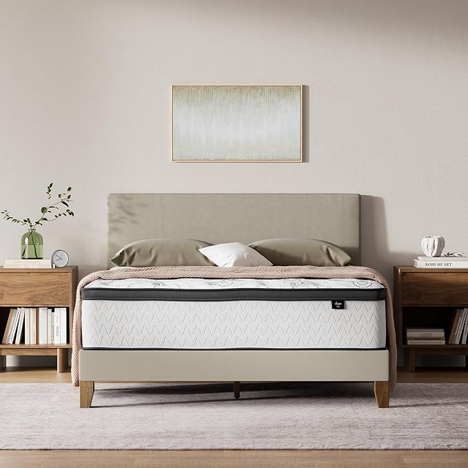 Signature Design by Ashley Chime 12 Inch Hybrid Full Mattress, Memory Foam Mattresses with Lumbar Support, High-Density Foam & Pocketed Coils for Comfort & Back Support, Mattress in a Box, Full Size