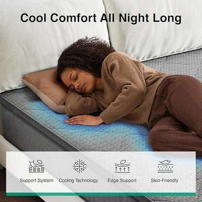 Novilla 10 inch Full Size Mattress, NanoGEL™ Full Mattress with Smarts™ Coil for Motion Isolation & Pressure Relief & Cool Night Sleep, Medium Firm Hybrid Mattresses in a Box, CertiPUR-US Certified