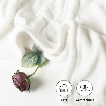 Electric Heated Blanket Full Size 72"×84", Luxurious Breathable Flannel with 4 Heat Settings, 10-Hour Auto Shut-Off & Overheat Protection, for Bed & Couch, Cozy Gift - White