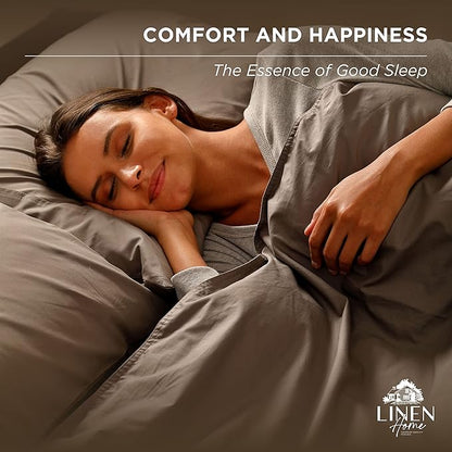 100% Cotton Percale Pillowcases Queen Size, Set of 2 - Crisp & Cooling, Breathable, Long-Staple Combed Cotton, Z-Hem Stitch - Ivory | Linen Home
