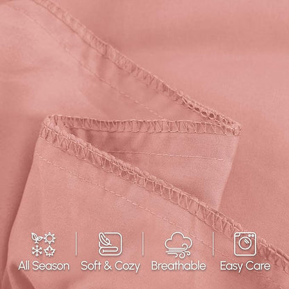 Elegant Comfort Luxury Ultra-Soft 1-Piece Body Pillowcase - 1500 Premium Hotel Quality Microfiber Double Brushed - Wrinkle Resistant, Body Pillowcase Size, Dusty Rose
