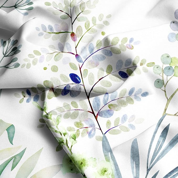YIYEA Pillow Cases Queen Size Set of 4, Ultra Soft 1800TC Hotel Quality Double Brushed Microfiber Embroidered Pillowcases and Floral Pillow Covers, Envelope Closure, Fade Resistant (20"x30")