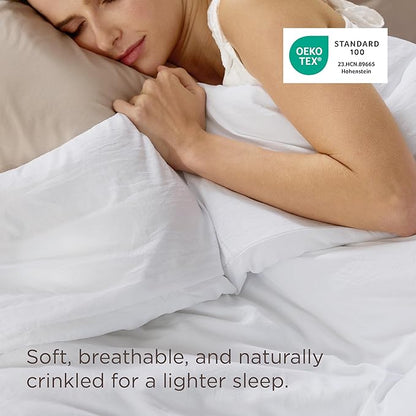 Bedsure Twin Duvet Cover Only - Prewashed Cotton-Like Polyester Extra Soft All Season Bedding, Includes 1 Duvet Cover Twin Size 68x90 Inches with Zipper Closure, White, Comforter Not Included