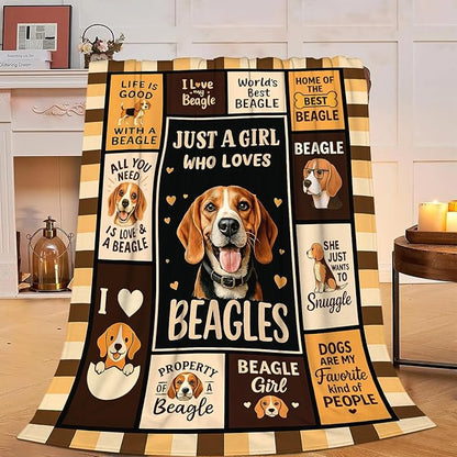 Beagle Blanket Super Soft Warm Fluffy Fleece Flannel Dog Animal Throw Blanket Cozy Fuzzy Plush Stuff Bedding Blankets Gifts for Women Kids Boys Girls Adults 60"X50"