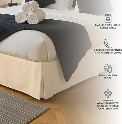 Utopia Bedding King Bed Skirt - Soft Quadruple Pleated Ruffle - Easy Fit with 16 Inch Tailored Drop - Hotel Quality, Shrinkage and Fade Resistant (King, Beige)