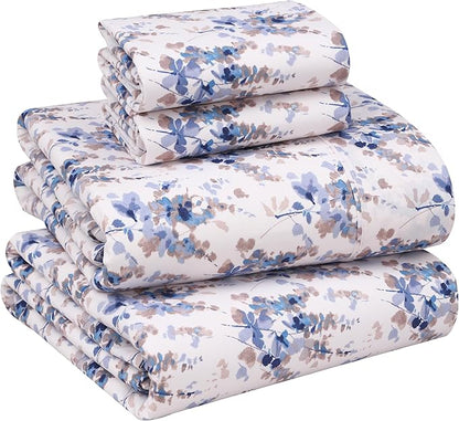 RUVANTI Queen Cotton Percale Bed Linen Set Soft Breathable - Deep Pocket 4Pcs Maple
