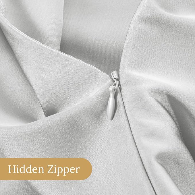 INFIIXSO Mulberry Silk Pillowcase for Hair and Skin, Silk Pillow Cases Queen Size Set of 2 with Hidden Zipper 20x30 Inches, Ultra Soft Cooling Pillow Cases for Hot Sleepers(Light Grey, 2 Pack)