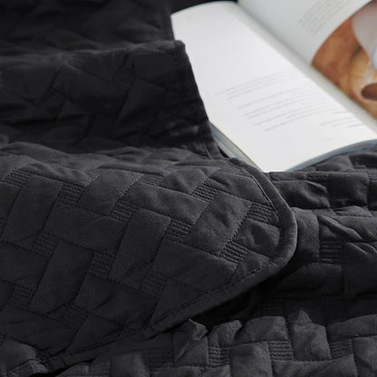 Bedsure Quilts King Size - Lightweight Bedspreads King Size with Basket Weave Pattern, Soft Quilt Bedding Set, Black Comforter Set Coverlet for All Seasons with 2 Pillow Shams (106" x 96") | Skin-Friendly Soft, All-Season Comfort, Breathable, Lightweig...