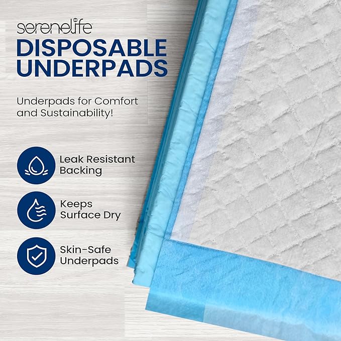 Disposable Underpads | 50 Count Incontinence Pads for Pets, Babies, Kids & Adults | Super Absorbent & Leak-Resistant | 36 x 23 Inch Chuck Pads | Water-Resistant PE Backsheet