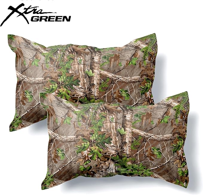 Northwest Realtree King Size 1 Comforter and 2 Sham Set, All Seasons, Men and Women Soft Cabin Bedding, Xtra Green Camo