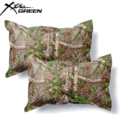 Northwest Realtree Full/Queen Size 1 Comforter and 2 Sham Set, All Seasons, Men and Women Soft Cabin Bedding, Xtra Green Camo