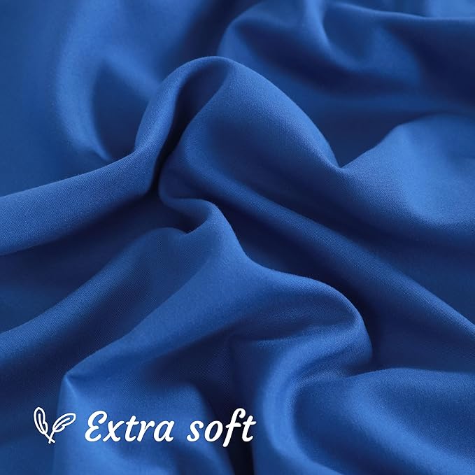 NTBAY Queen Pillow Cases Set, 2 Pack Brushed Microfiber 20x30 Inches, Soft, Wrinkle, Fade, Stain Resistant Royal Blue Pillow Cases with Envelope Closure