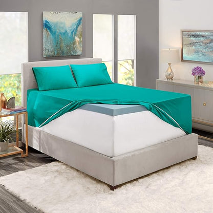 Hearth & Harbor Extra Deep Pocket Sheets - Fits Mattress 18-24 Inches Deep - Extra Deep Pocket California King Size - 6 Piece Cal King Sheets - Cal King, Teal