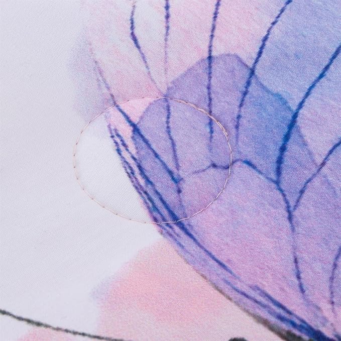 A Nice Night 6pcs Queen Bed in A Bag Watercolor Ink Wash Tie-Dye Butterfly Printed, Butterflies Flying Bedding Comforter Set, Purple