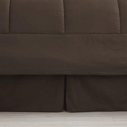 Queen Comforter Set 8 Piece Bed in a Bag with Bed Skirt, Fitted Sheet, Flat Sheet, 2 Pillowcases, 2 Pillow Shams, Queen, Greek Key Chocolate