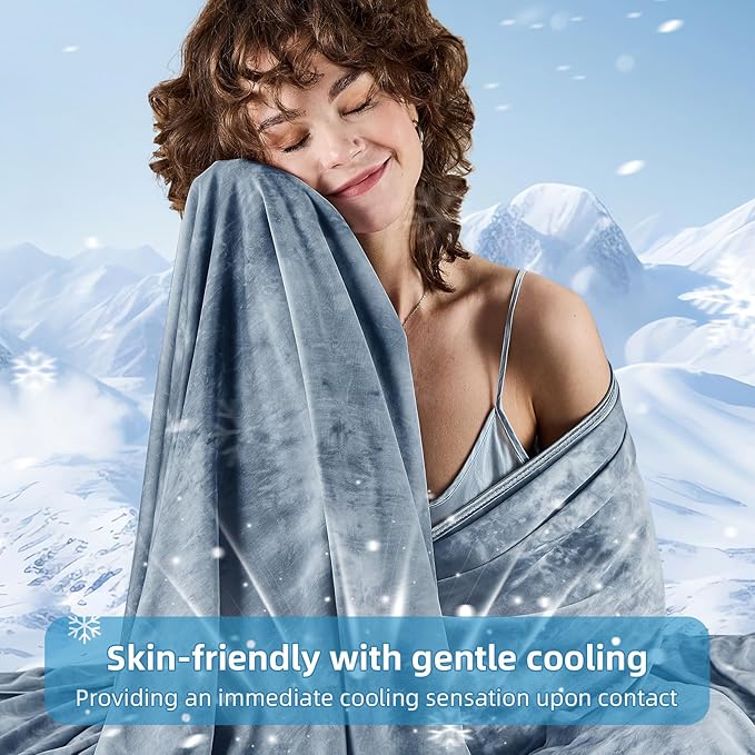 inhand Cooling Blanket Queen Size (90"x90"), Cooling Blankets for Hot Sleepers, Absorbs Heat to Keep Adults Cool for Summer Nights Sweats, Thin Cold Lightweight Blanket for Couch Bed, All Season Use