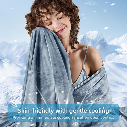 inhand Cooling Throw Blanket (50"x60"), Cooling Blankets for Hot Sleepers, Absorbs Heat to Keep Adults Cool for Summer Nights Sweats, Thin Cold Lightweight Blanket for Couch Bed, All Season Use