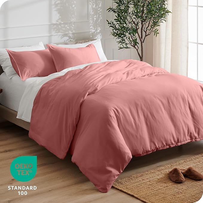 Bare Home Bedding Duvet Cover Extra Long Size - Premium 1800 Super Soft Collection - Lightweight, Cooling - Soft Breathable Bedding Duvet Cover (Twin/Twin XL, Dusty Rose)
